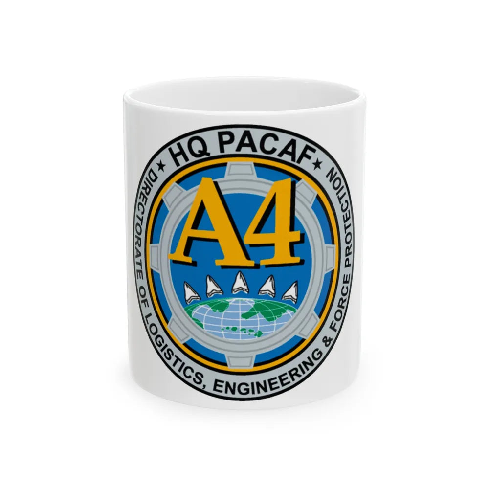 HQ PACAF A4 (U.S. Air Force) White Coffee Mug-11oz-Go Mug Yourself