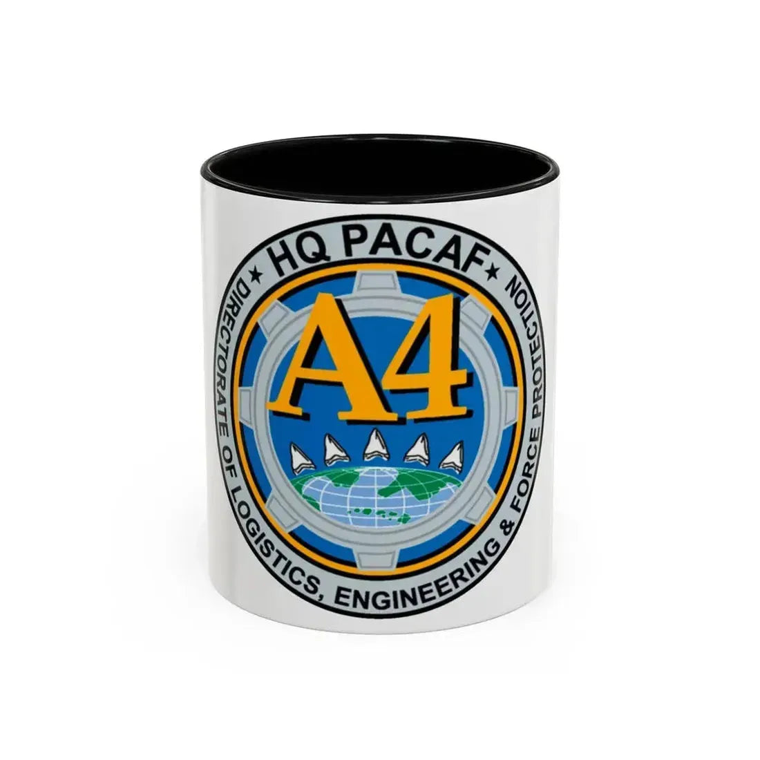 HQ PACAF A4 (U.S. Air Force) Accent Coffee Mug 11oz Black - Go Mug Yourself