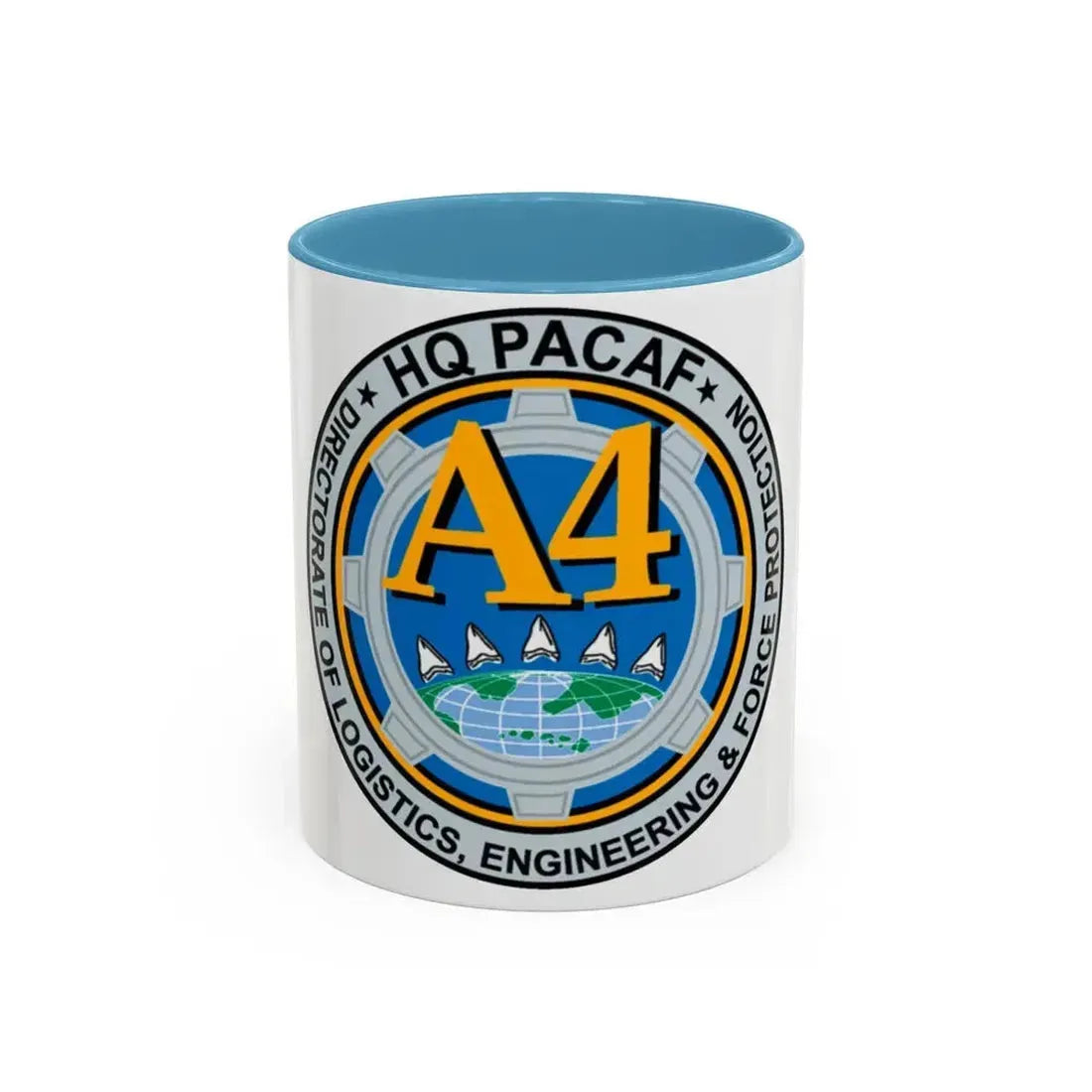 HQ PACAF A4 (U.S. Air Force) Accent Coffee Mug 11oz Light Blue - Go Mug Yourself