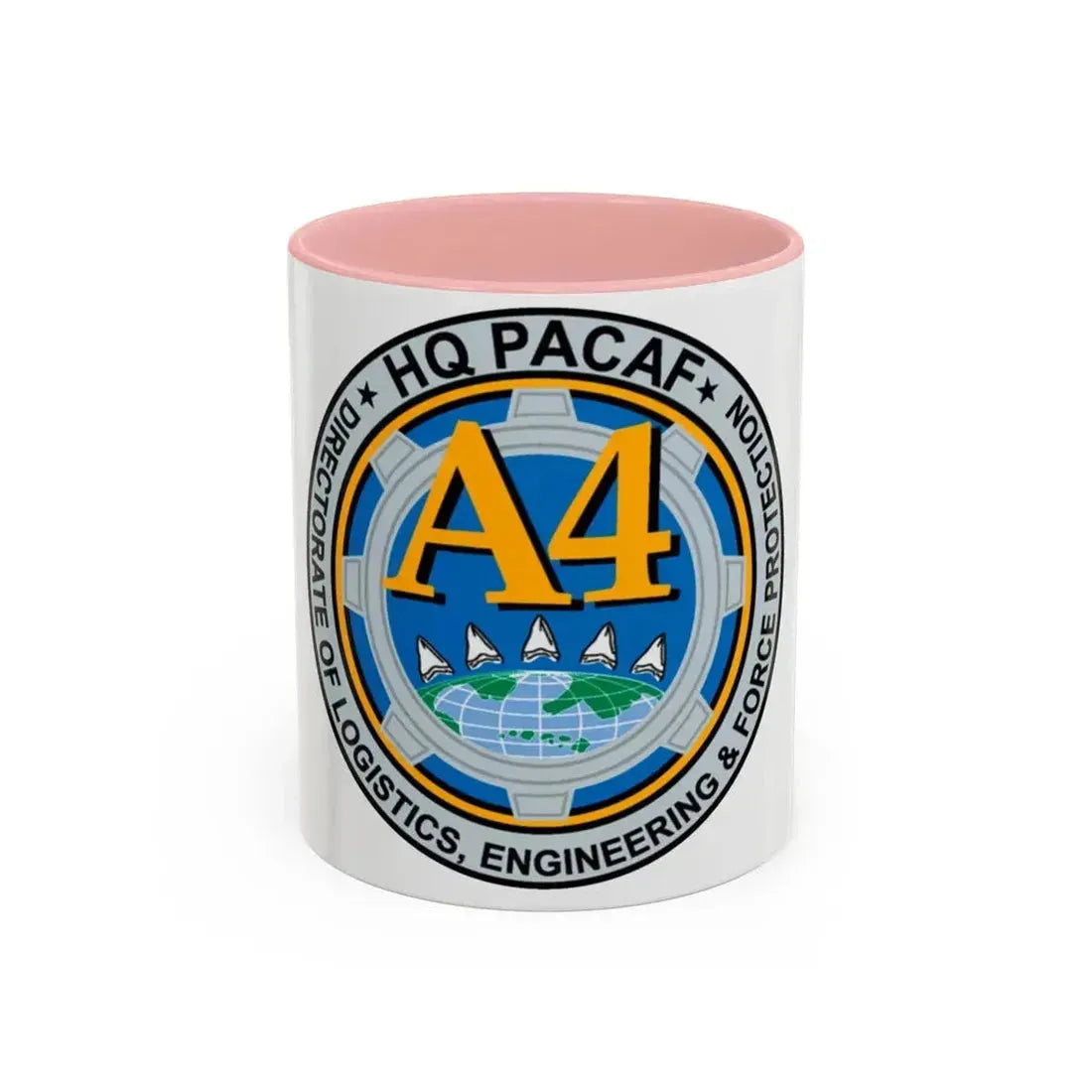 HQ PACAF A4 (U.S. Air Force) Accent Coffee Mug 11oz Pink - Go Mug Yourself