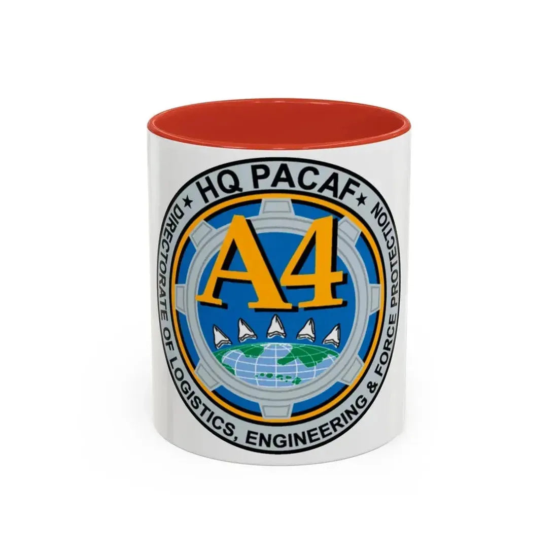 HQ PACAF A4 (U.S. Air Force) Accent Coffee Mug 11oz Red - Go Mug Yourself