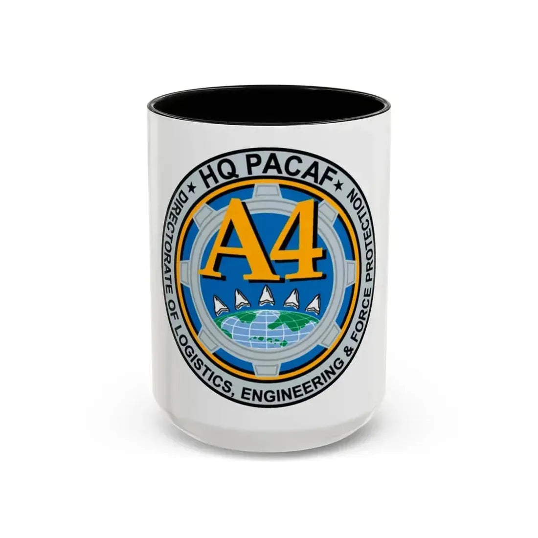 HQ PACAF A4 (U.S. Air Force) Accent Coffee Mug 15oz Black - Go Mug Yourself
