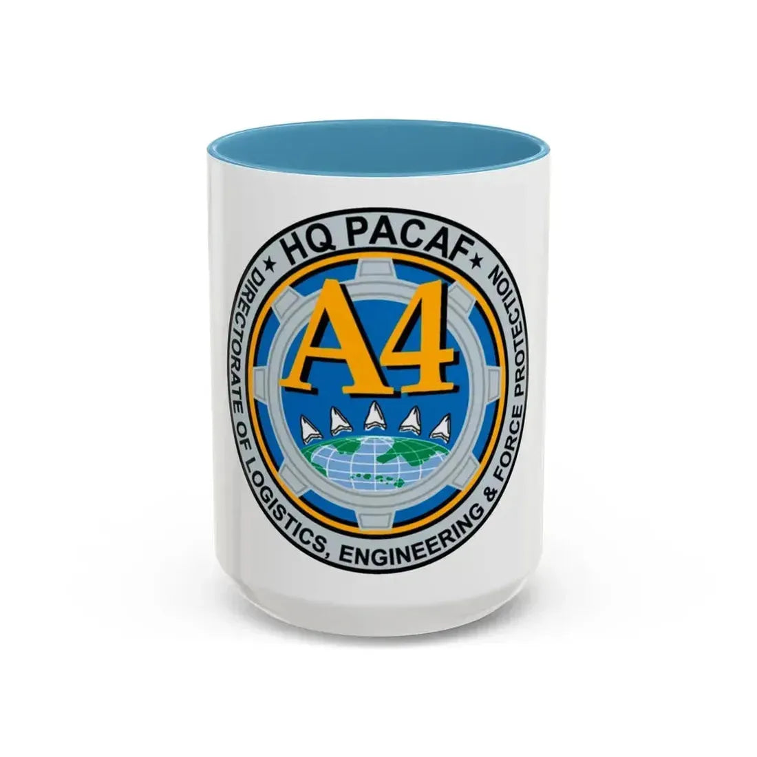 HQ PACAF A4 (U.S. Air Force) Accent Coffee Mug 15oz Light Blue - Go Mug Yourself