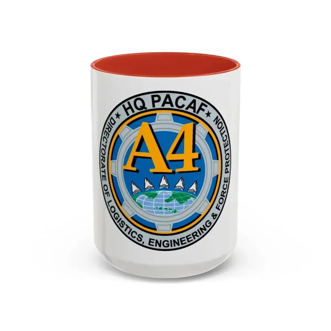 HQ PACAF A4 (U.S. Air Force) Accent Coffee Mug 15oz Red - Go Mug Yourself