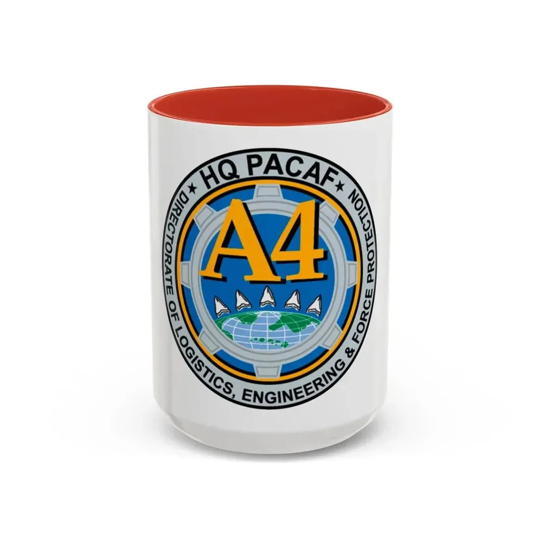 HQ PACAF A4 (U.S. Air Force) Accent Coffee Mug 15oz Red - Go Mug Yourself
