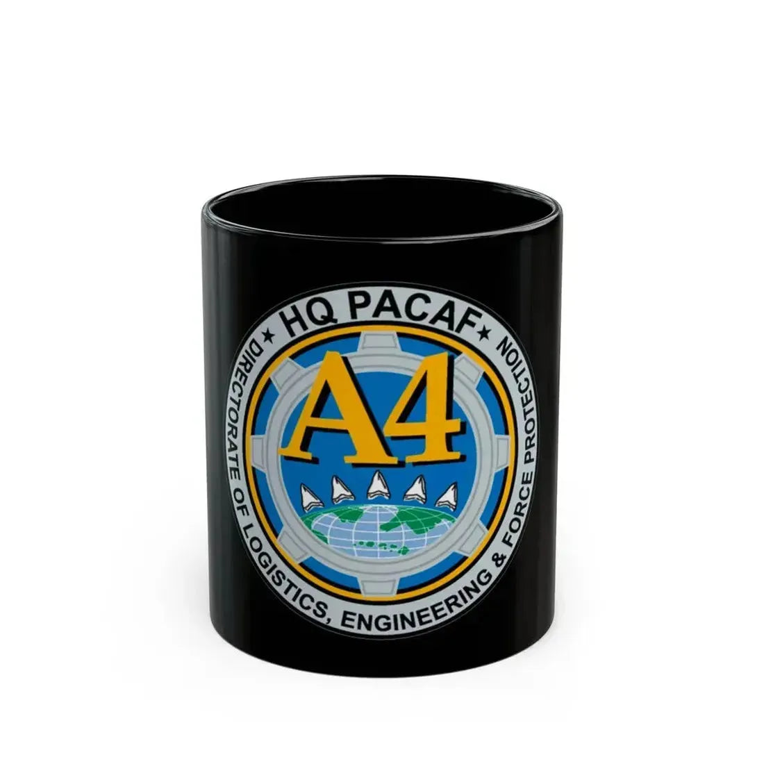 HQ PACAF A4 (U.S. Air Force) Black Coffee Mug 11oz - Go Mug Yourself