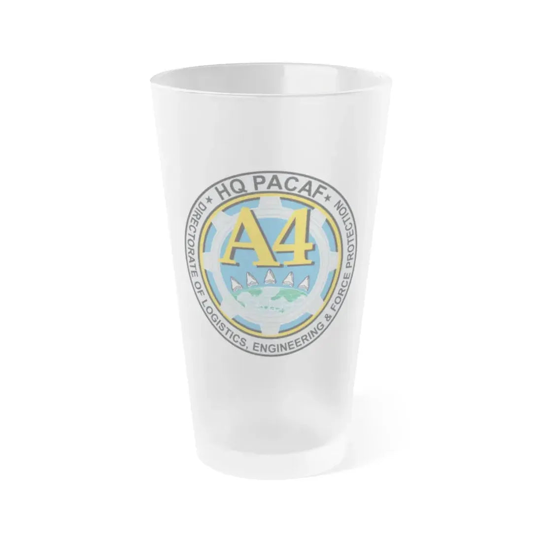 HQ PACAF A4 (U.S. Air Force) Frosted Pint Glass 16oz Default Title - Go Mug Yourself