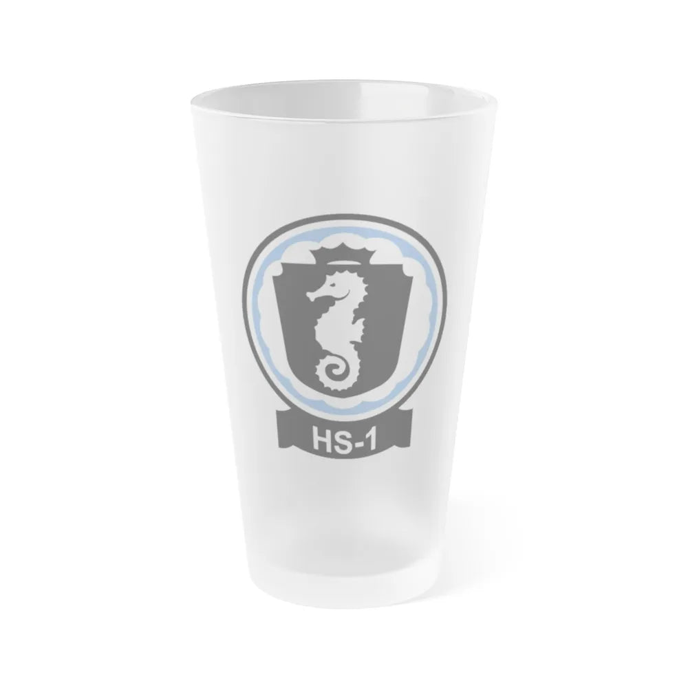 HS 1 Helicopter Anti Submarine Squadron 1 (U.S. Navy) Frosted Pint Glass 16oz-Go Mug Yourself