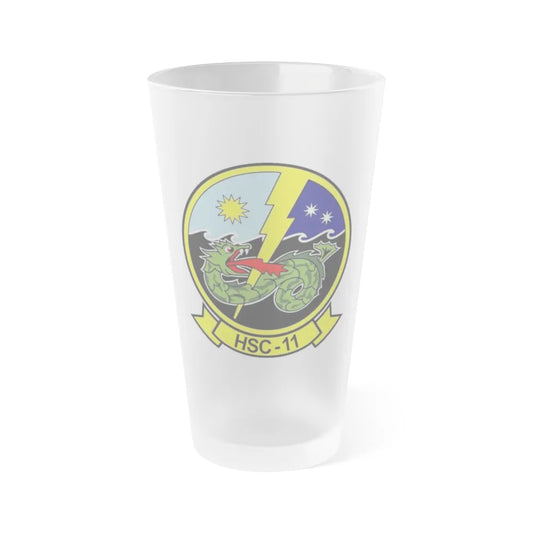 HSC 11 Helicopter Sea Combat Squadron 11 (U.S. Navy) Frosted Pint Glass 16oz-Go Mug Yourself