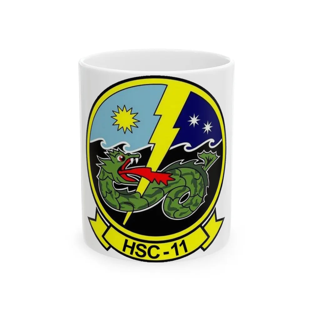 HSC 11 Helicopter Sea Combat Squadron 11 (U.S. Navy) White Coffee Mug-11oz-Go Mug Yourself