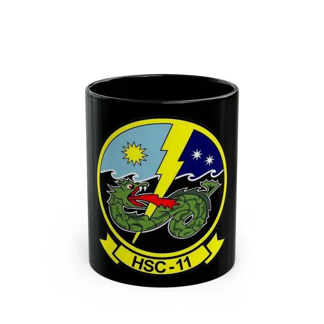 HSC 11 Helicopter Sea Combat Squadron 11 (U.S. Navy) Black Coffee Mug 11oz - Go Mug Yourself