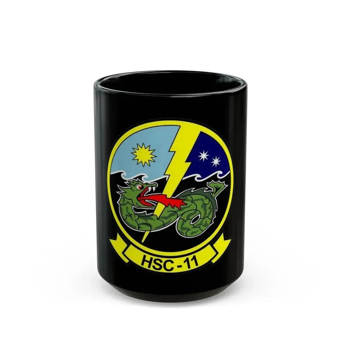 HSC 11 Helicopter Sea Combat Squadron 11 (U.S. Navy) Black Coffee Mug 15oz - Go Mug Yourself