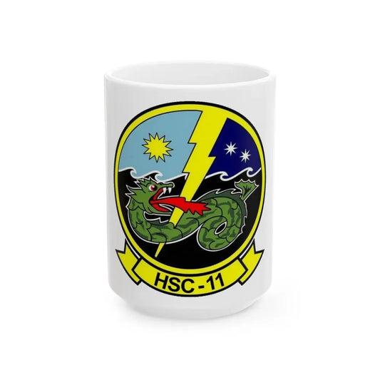 HSC 11 Helicopter Sea Combat Squadron 11 (U.S. Navy) White Coffee Mug 15oz - Go Mug Yourself