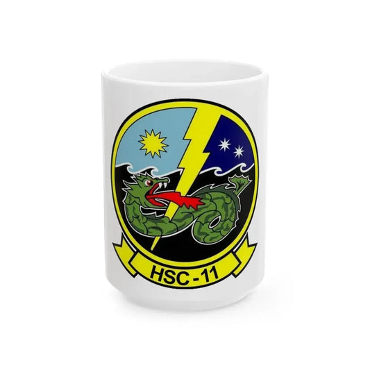 HSC 11 Helicopter Sea Combat Squadron 11 (U.S. Navy) White Coffee Mug 15oz - Go Mug Yourself