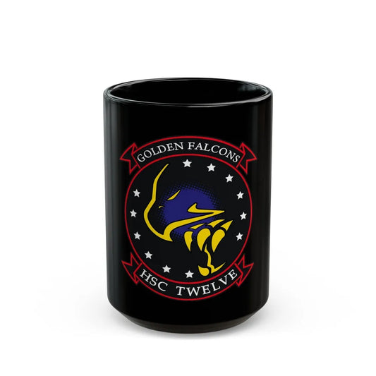 HSC 12 Golden Falcons (U.S. Navy) Black Coffee Mug-15oz-Go Mug Yourself