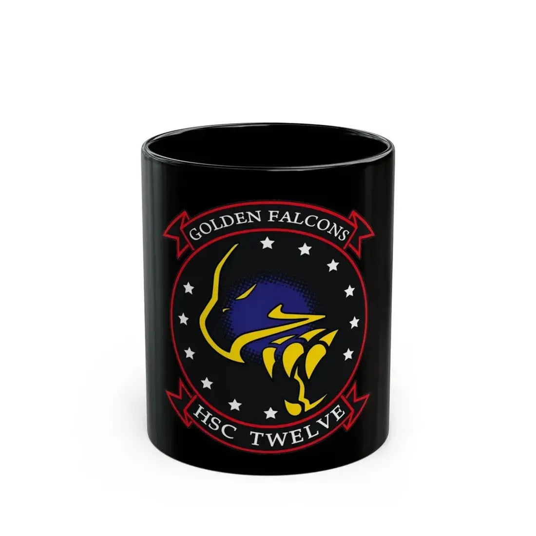 HSC 12 Golden Falcons (U.S. Navy) Black Coffee Mug 11oz - Go Mug Yourself