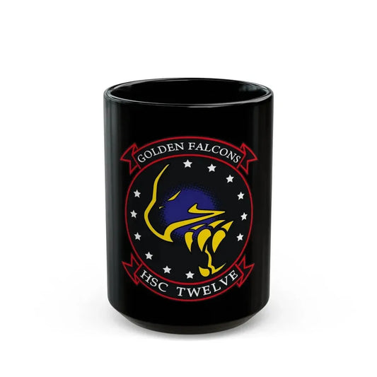 HSC 12 Golden Falcons (U.S. Navy) Black Coffee Mug 15oz - Go Mug Yourself