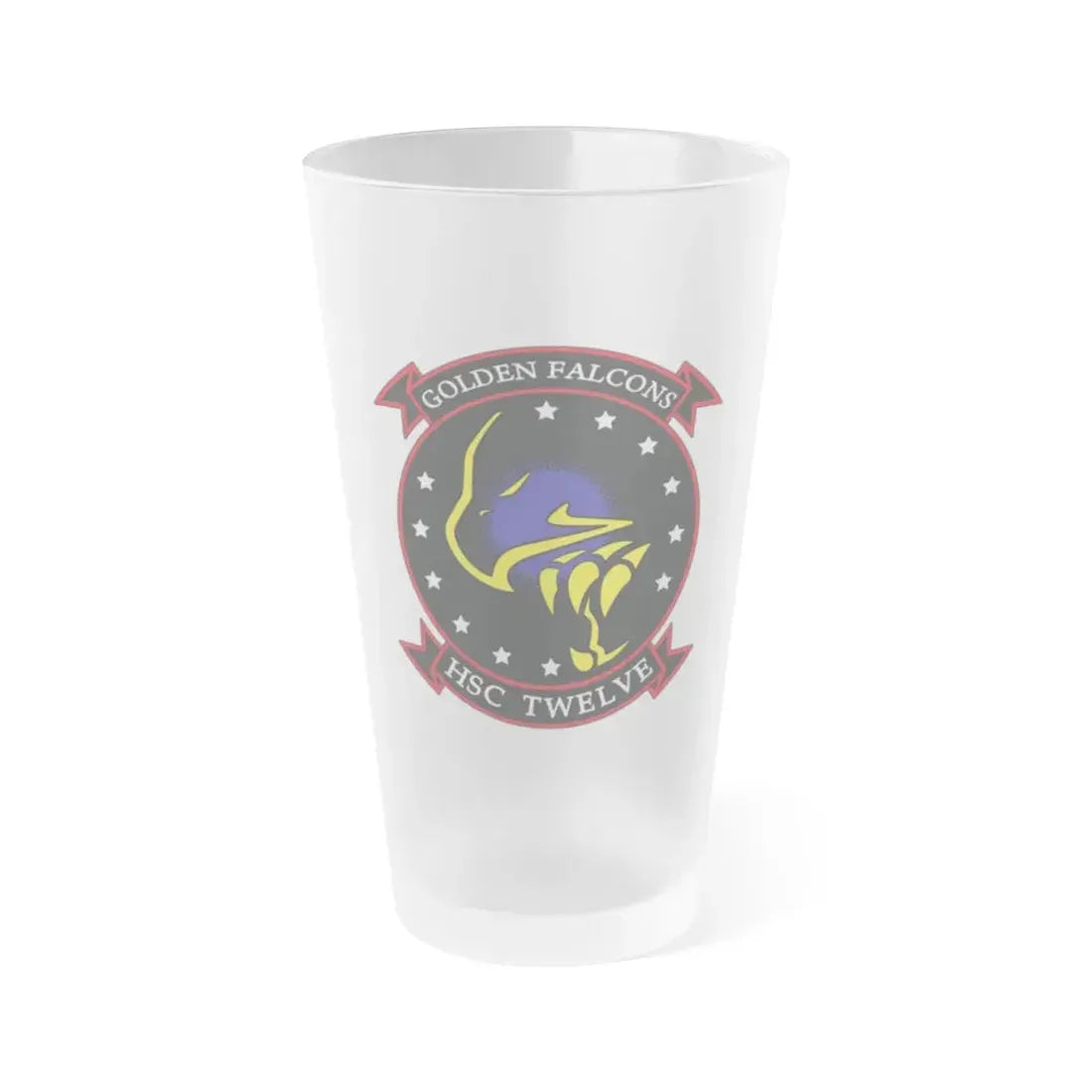 HSC 12 Golden Falcons (U.S. Navy) Frosted Pint Glass 16oz Default Title - Go Mug Yourself