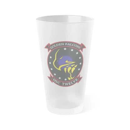 HSC 12 Golden Falcons (U.S. Navy) Frosted Pint Glass 16oz Default Title - Go Mug Yourself