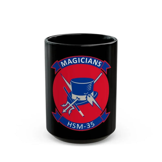 HSM 35 Helicopter Maritime Strike Squadron 35 (U.S. Navy) Black Coffee Mug 15oz - Go Mug Yourself