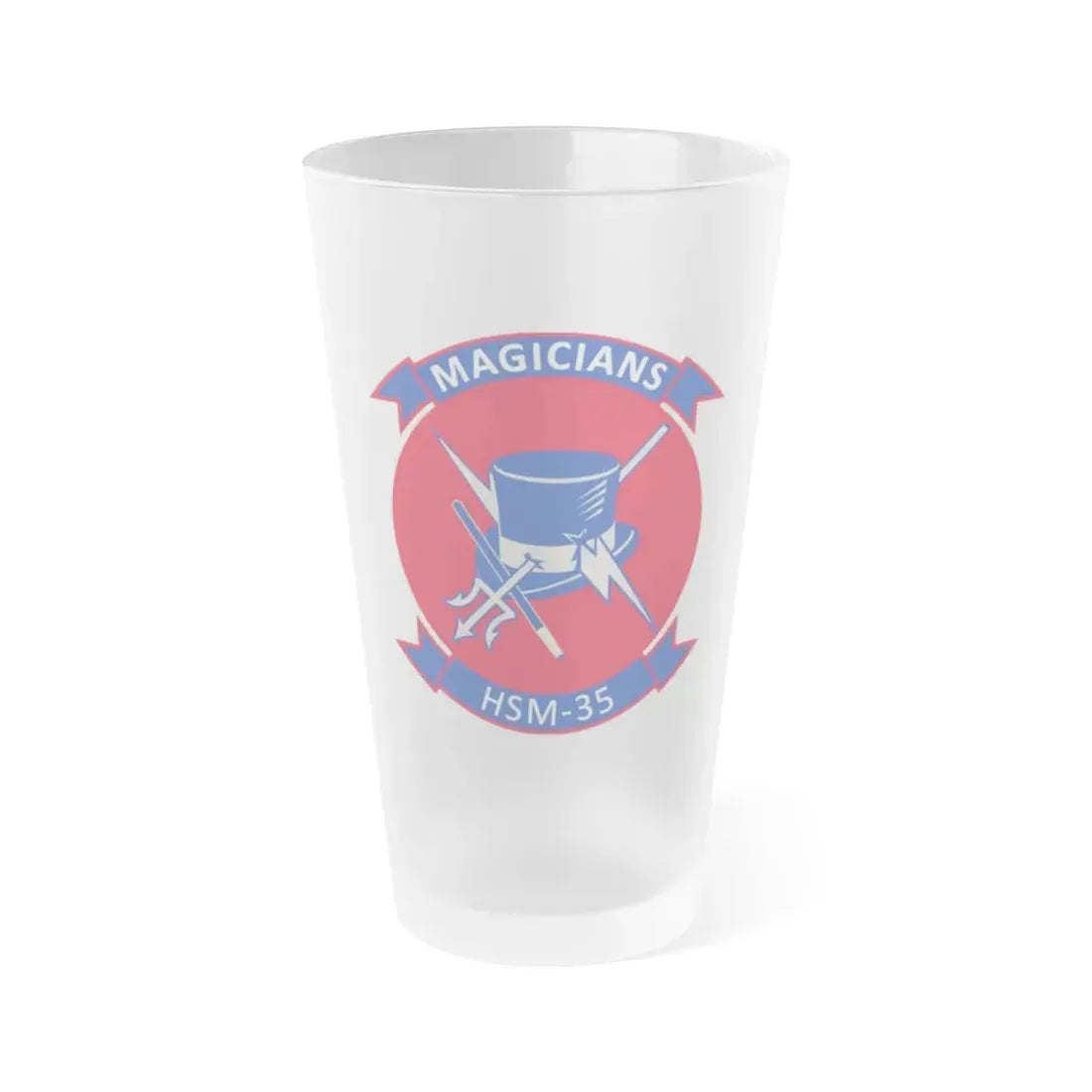 HSM 35 Helicopter Maritime Strike Squadron 35 (U.S. Navy) Frosted Pint Glass 16oz Default Title - Go Mug Yourself