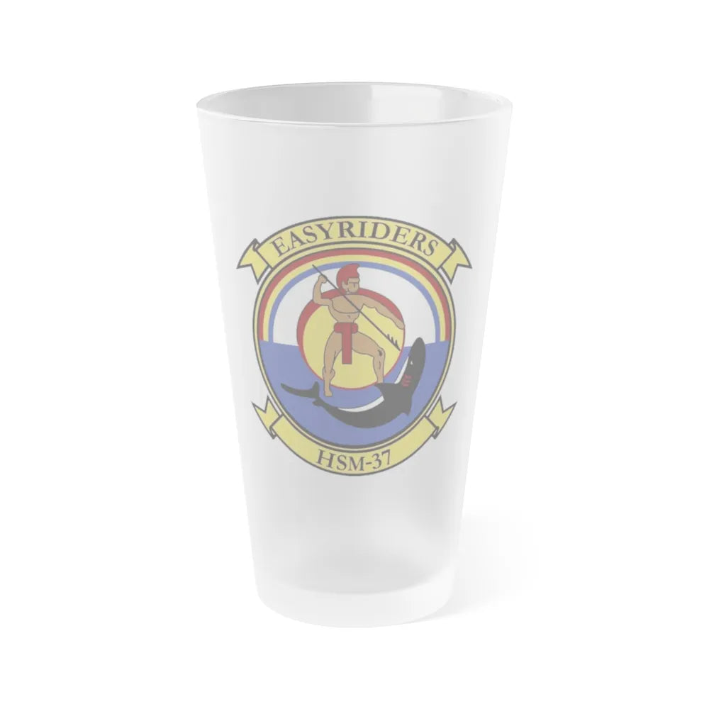 HSM 37 Helicopter Maritime Strike Squadron 37 (U.S. Navy) Frosted Pint Glass 16oz-Go Mug Yourself