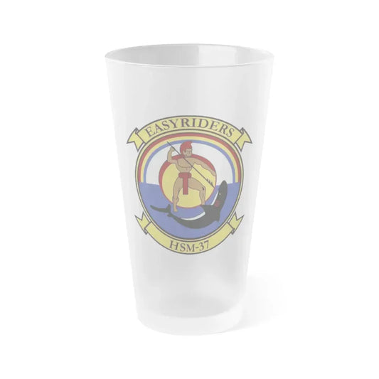 HSM 37 Helicopter Maritime Strike Squadron 37 (U.S. Navy) Frosted Pint Glass 16oz Default Title - Go Mug Yourself