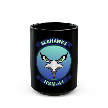 HSM 41 Helicopter Maritime Strike Squadron 41 (U.S. Navy) Black Coffee Mug-15oz-Go Mug Yourself