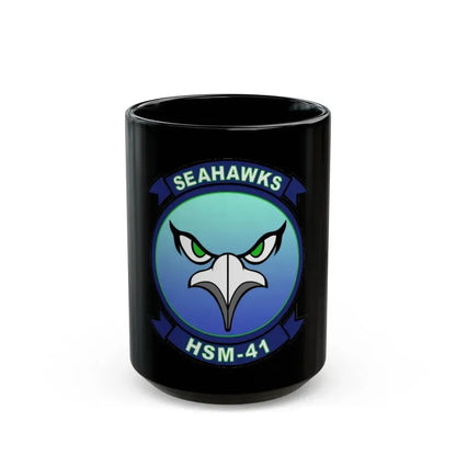 HSM 41 Helicopter Maritime Strike Squadron 41 (U.S. Navy) Black Coffee Mug 15oz - Go Mug Yourself