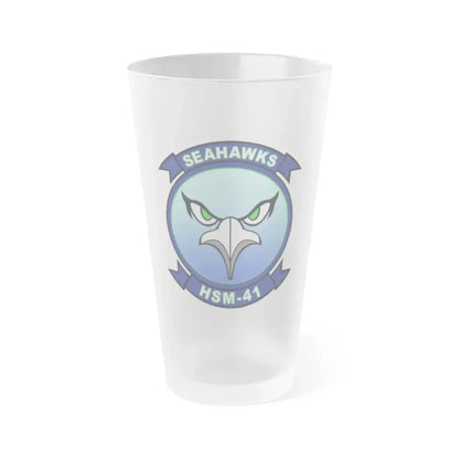 HSM 41 Helicopter Maritime Strike Squadron 41 (U.S. Navy) Frosted Pint Glass 16oz Default Title - Go Mug Yourself
