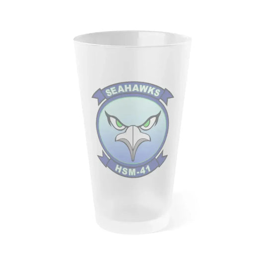 HSM 41 Helicopter Maritime Strike Squadron 41 (U.S. Navy) Frosted Pint Glass 16oz Default Title - Go Mug Yourself