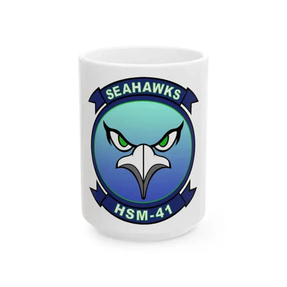 HSM 41 Helicopter Maritime Strike Squadron 41 (U.S. Navy) White Coffee Mug 15oz - Go Mug Yourself