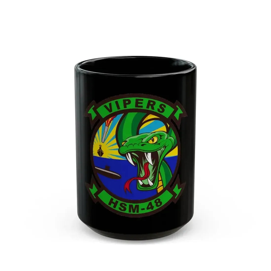 HSM 48 Helicopter Maritime Strike Squadron 48 (U.S. Navy) Black Coffee Mug 15oz - Go Mug Yourself