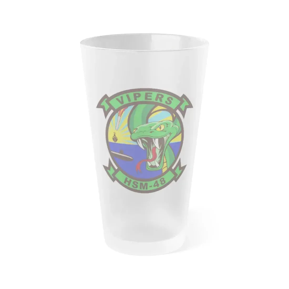 HSM 48 Helicopter Maritime Strike Squadron 48 (U.S. Navy) Frosted Pint Glass 16oz Default Title - Go Mug Yourself