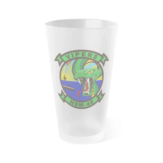 HSM 48 Helicopter Maritime Strike Squadron 48 (U.S. Navy) Frosted Pint Glass 16oz Default Title - Go Mug Yourself