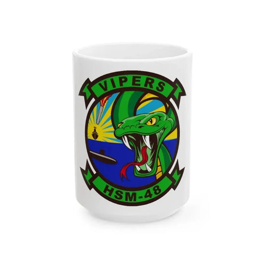 HSM 48 Helicopter Maritime Strike Squadron 48 (U.S. Navy) White Coffee Mug 15oz - Go Mug Yourself