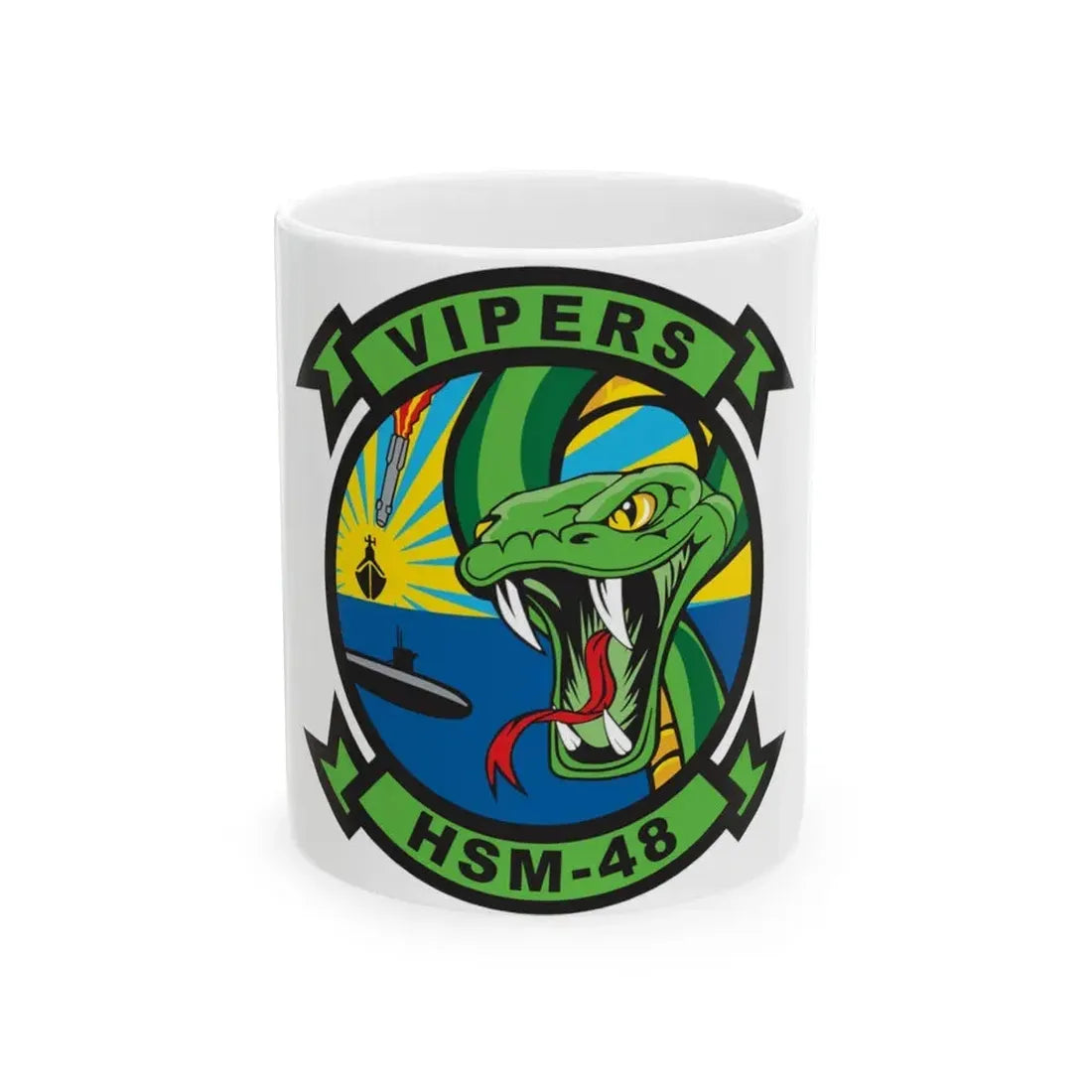 HSM 48 Vipers (U.S. Navy) White Coffee Mug 11oz - Go Mug Yourself
