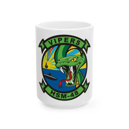 HSM 48 Vipers (U.S. Navy) White Coffee Mug 15oz - Go Mug Yourself