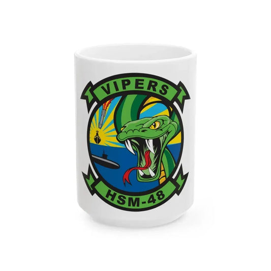 HSM 48 Vipers (U.S. Navy) White Coffee Mug 15oz - Go Mug Yourself