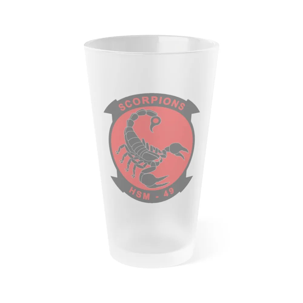 HSM 49 Helicopter Maritime Strike Squadron 49 (U.S. Navy) Frosted Pint Glass 16oz-Go Mug Yourself