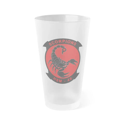 HSM 49 Helicopter Maritime Strike Squadron 49 (U.S. Navy) Frosted Pint Glass 16oz Default Title - Go Mug Yourself