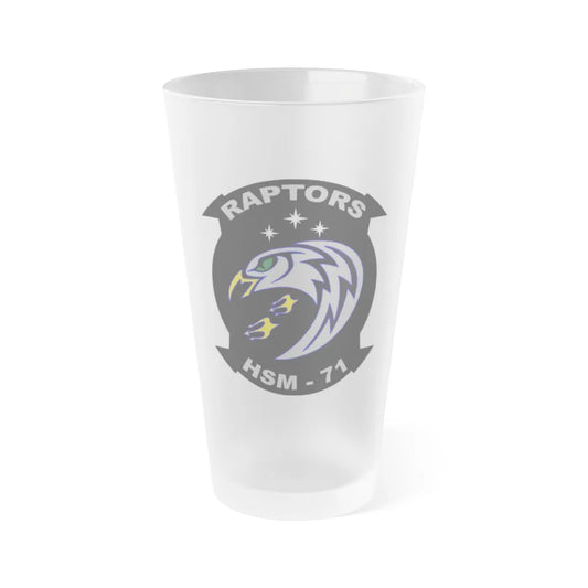 HSM 71 Raptors (U.S. Navy) Frosted Pint Glass 16oz-Go Mug Yourself