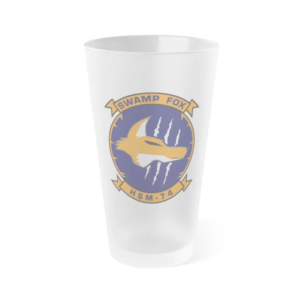 HSM 74 Helicopter Maritime Strike Squadron 74 (U.S. Navy) Frosted Pint Glass 16oz-Go Mug Yourself