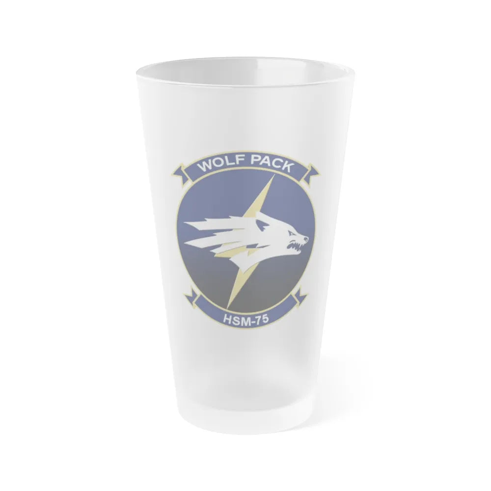 HSM 75 Helicopter Maritime Strike Squadron 75 (U.S. Navy) Frosted Pint Glass 16oz-Go Mug Yourself