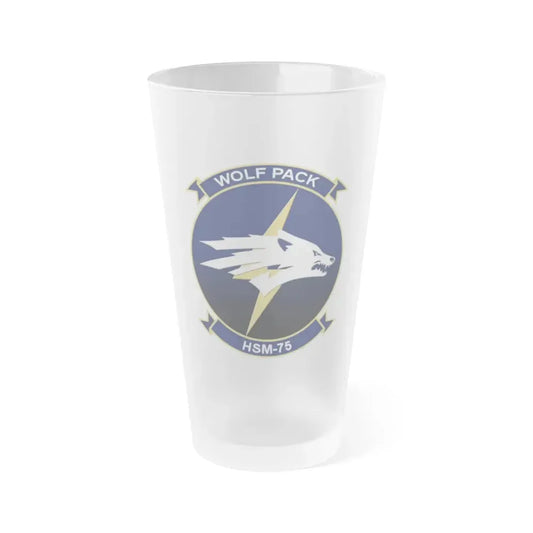 HSM 75 Helicopter Maritime Strike Squadron 75 (U.S. Navy) Frosted Pint Glass 16oz Default Title - Go Mug Yourself