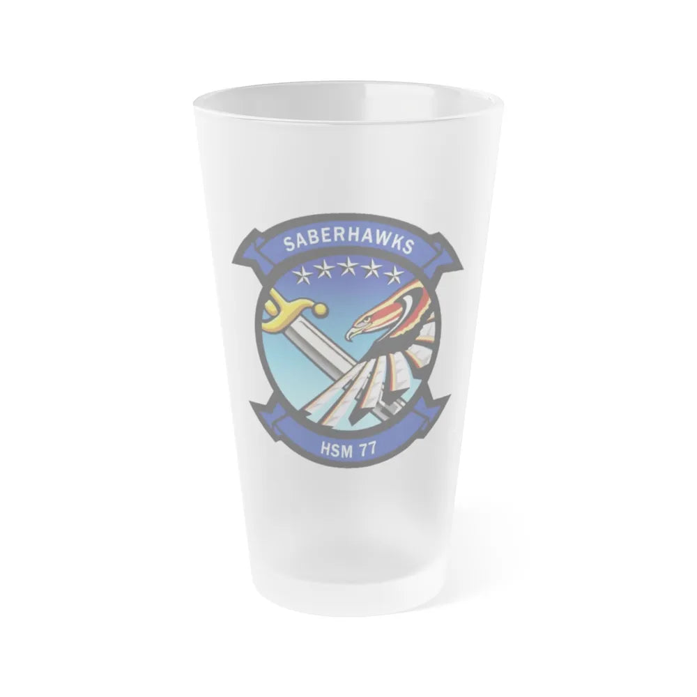 HSM 77 Helicopter Maritime Strike Squadron 77 (U.S. Navy) Frosted Pint Glass 16oz-Go Mug Yourself