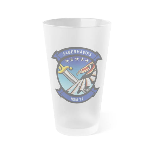 HSM 77 Helicopter Maritime Strike Squadron 77 (U.S. Navy) Frosted Pint Glass 16oz-Go Mug Yourself