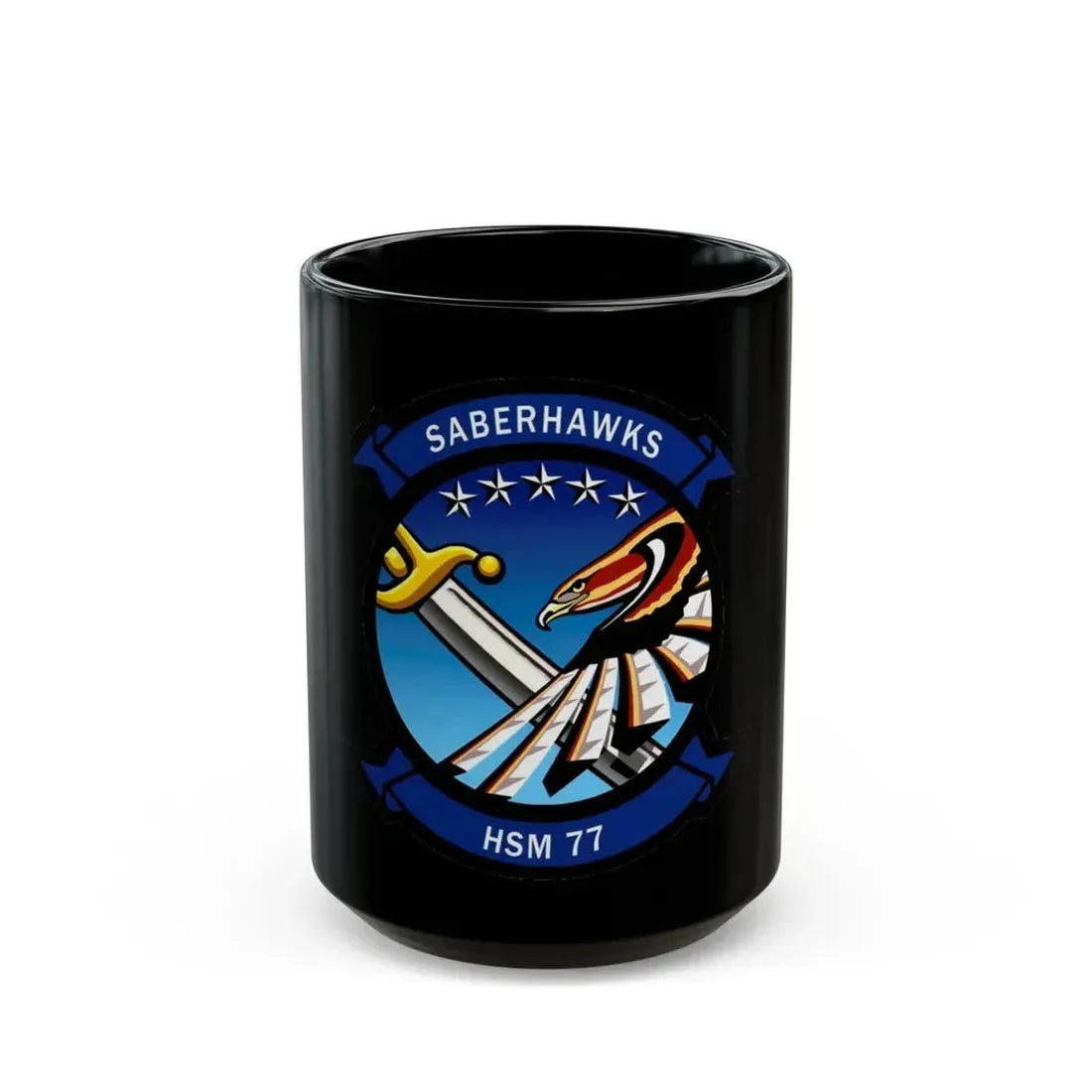HSM 77 Helicopter Maritime Strike Squadron 77 (U.S. Navy) Black Coffee Mug 15oz - Go Mug Yourself