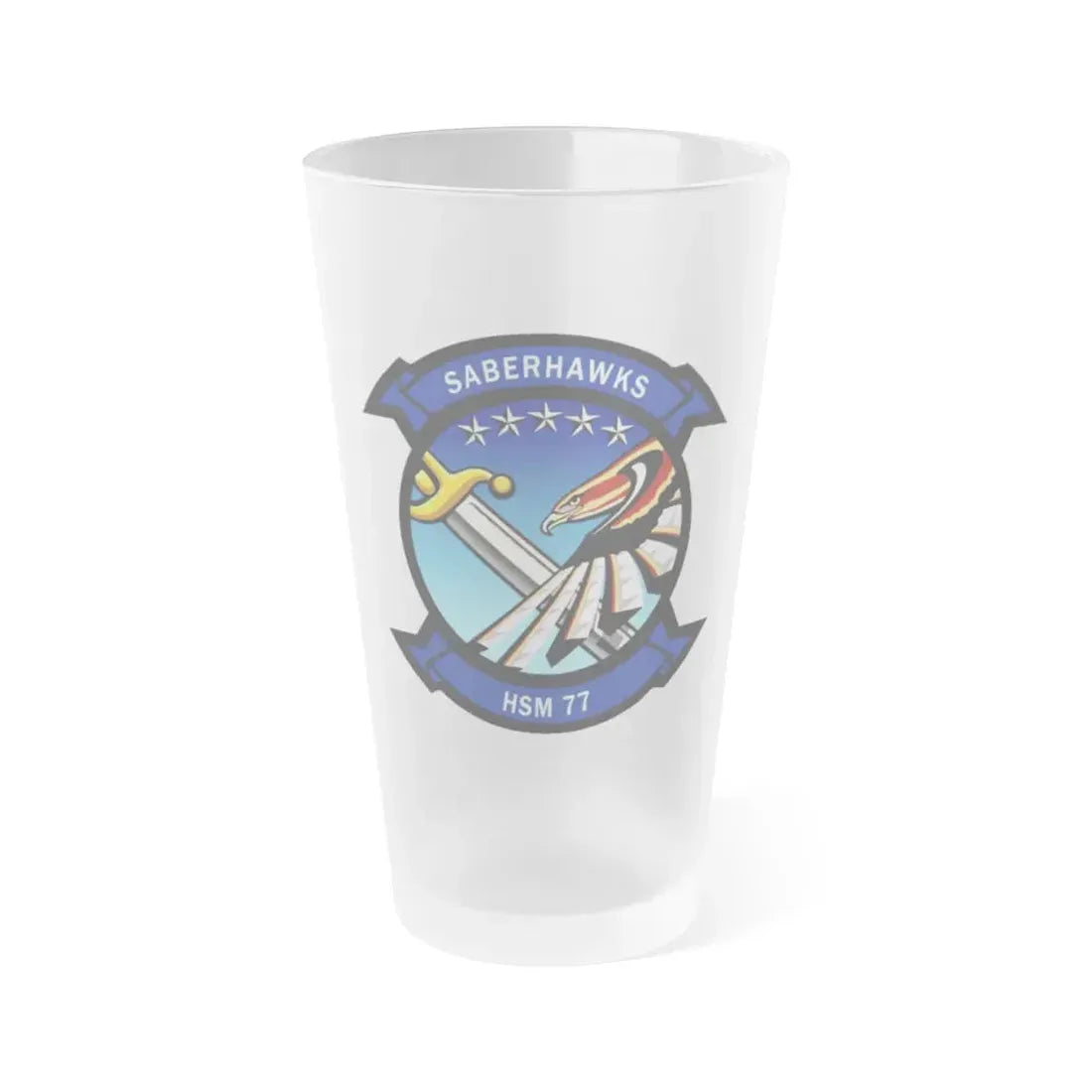 HSM 77 Helicopter Maritime Strike Squadron 77 (U.S. Navy) Frosted Pint Glass 16oz Default Title - Go Mug Yourself