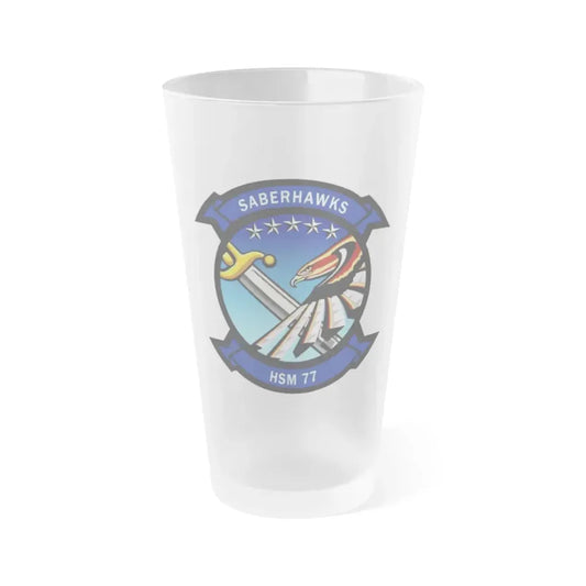 HSM 77 Helicopter Maritime Strike Squadron 77 (U.S. Navy) Frosted Pint Glass 16oz Default Title - Go Mug Yourself